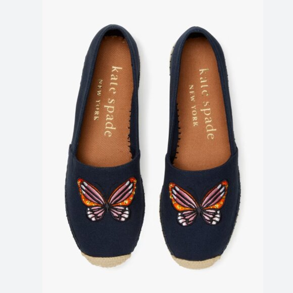 New! Kate Spade New York Aflutter Flats Butterfly Shoes Slip-on Espadrilles - Picture 5 of 5